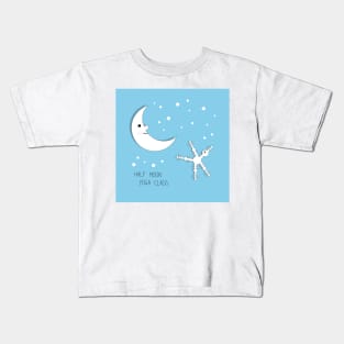 Half moon yoga class cartoon drawing Kids T-Shirt